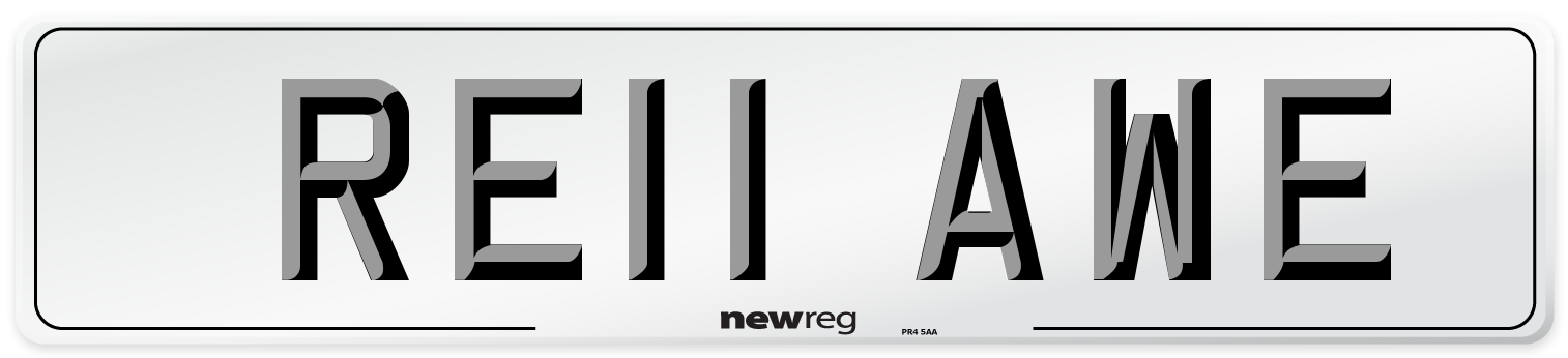 RE11 AWE Number Plate from New Reg